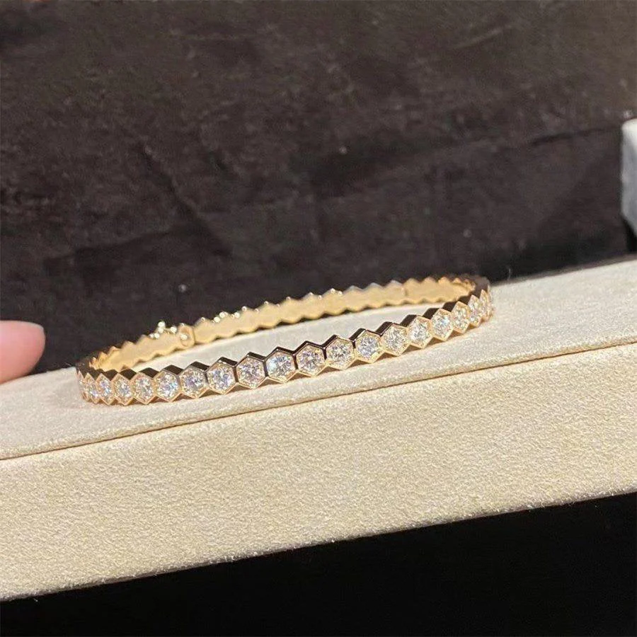 [CH]BEE LOVE GOLD BRACELET FULL DIAMOND