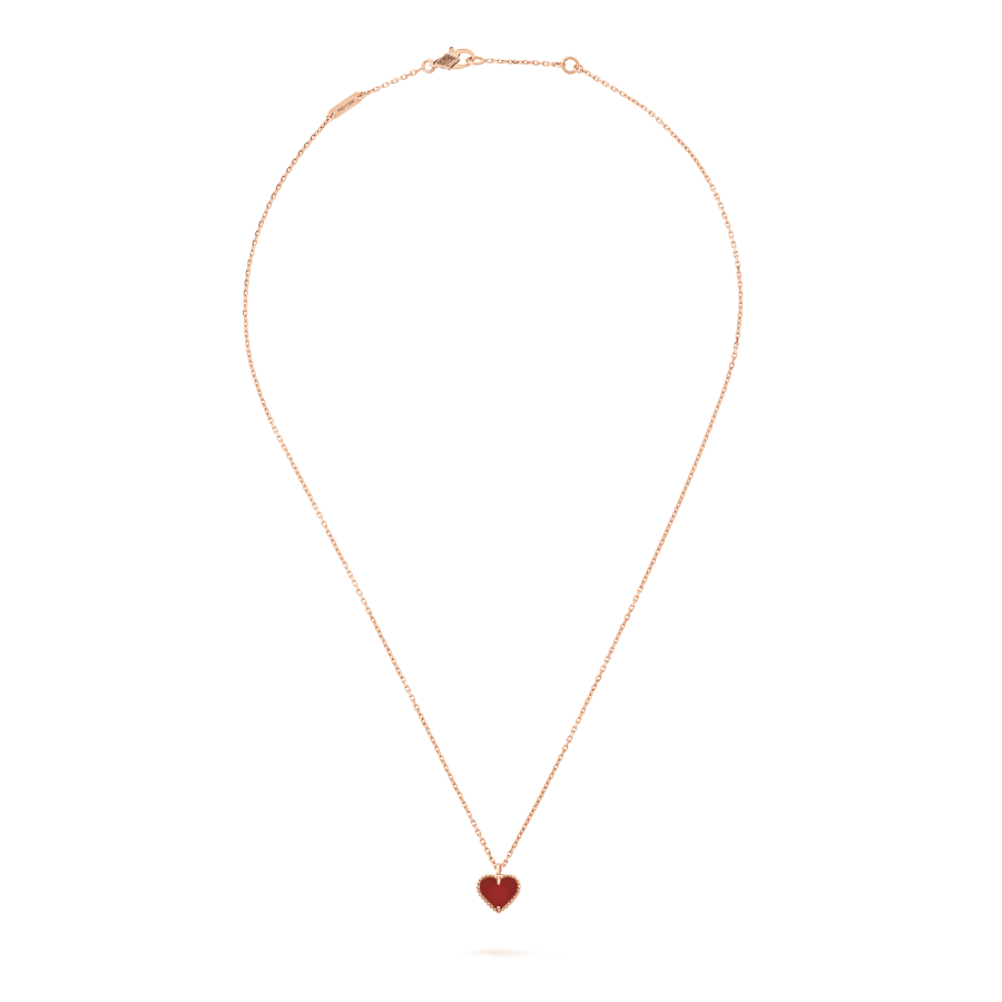 [VA]SWEET CLOVER CARNELIAN HEART NECKLACE