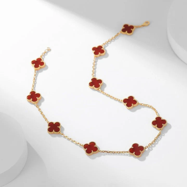 [VA]CLOVER 10 MOTIFS CARNELIAN NECKLACE