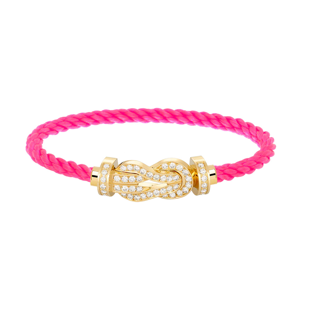 [FE]CHANCE LARGE 8 FIGURE BUCKLE FULLDIAMOND BRACELET GOLD