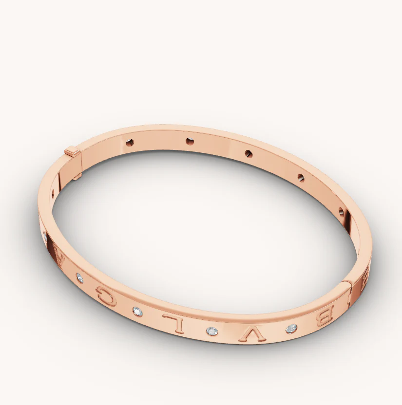 [BV]ZERO 1 PINK GOLD 12 DIAMONDS BRACELET