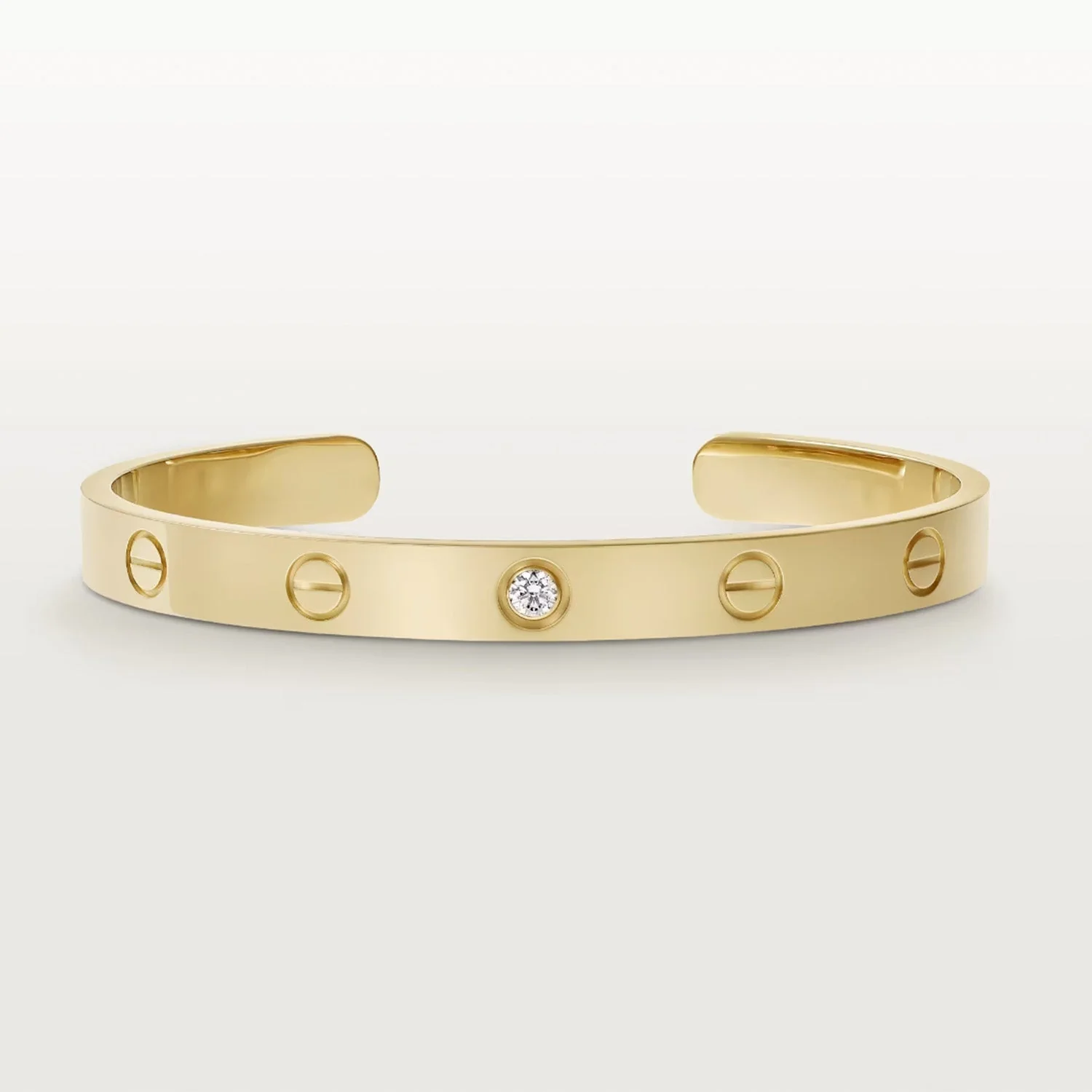 [CT]LOVE BRACELET 6.1MM 1 DIAMOND OPEN CUFF