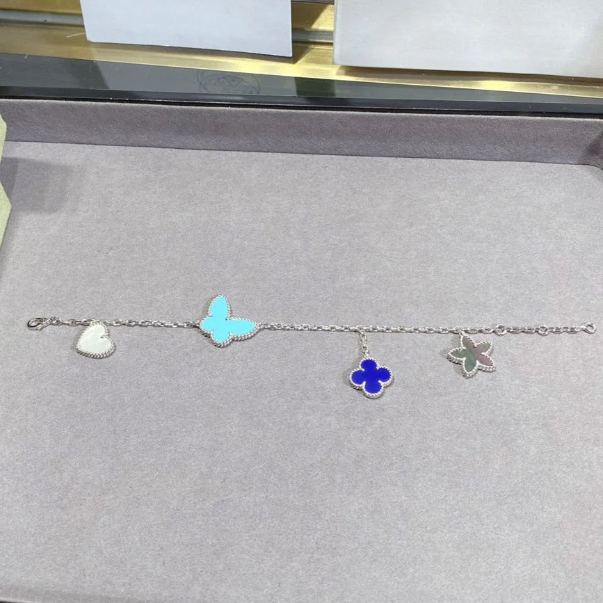 [VA]LUCKY SPRING SILVER BRACELET 4 MOTIF