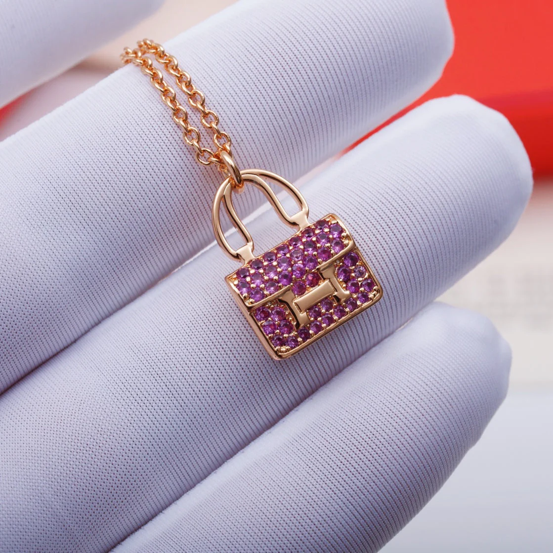 [Hmes]CONSTANCE PEDANT PURPLE DIAMOND NECKLACE