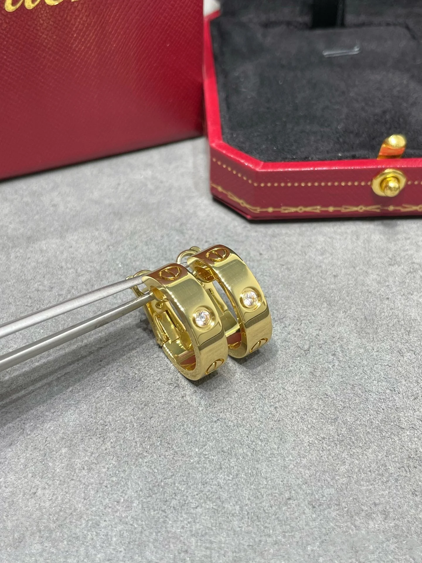 [CT]LOVE 5.5MM 1 DIAMOND EARRINGS