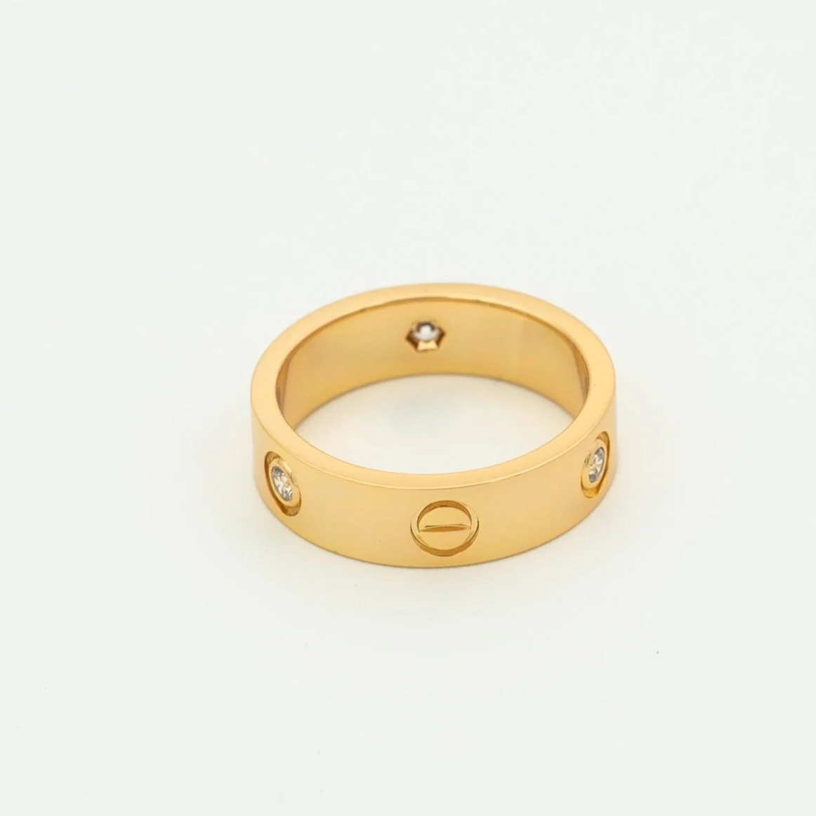 [CT]LOVE RING 5.5MM 3 DIAMONDS PINK GOLD