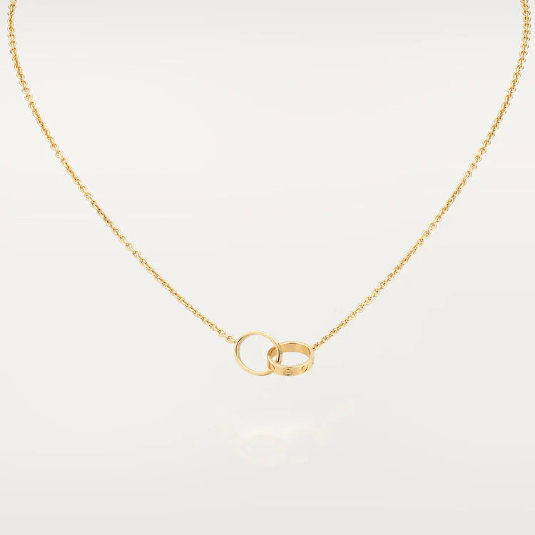 [CT]LOVE NECKLACE DOUBLE RING GOLD