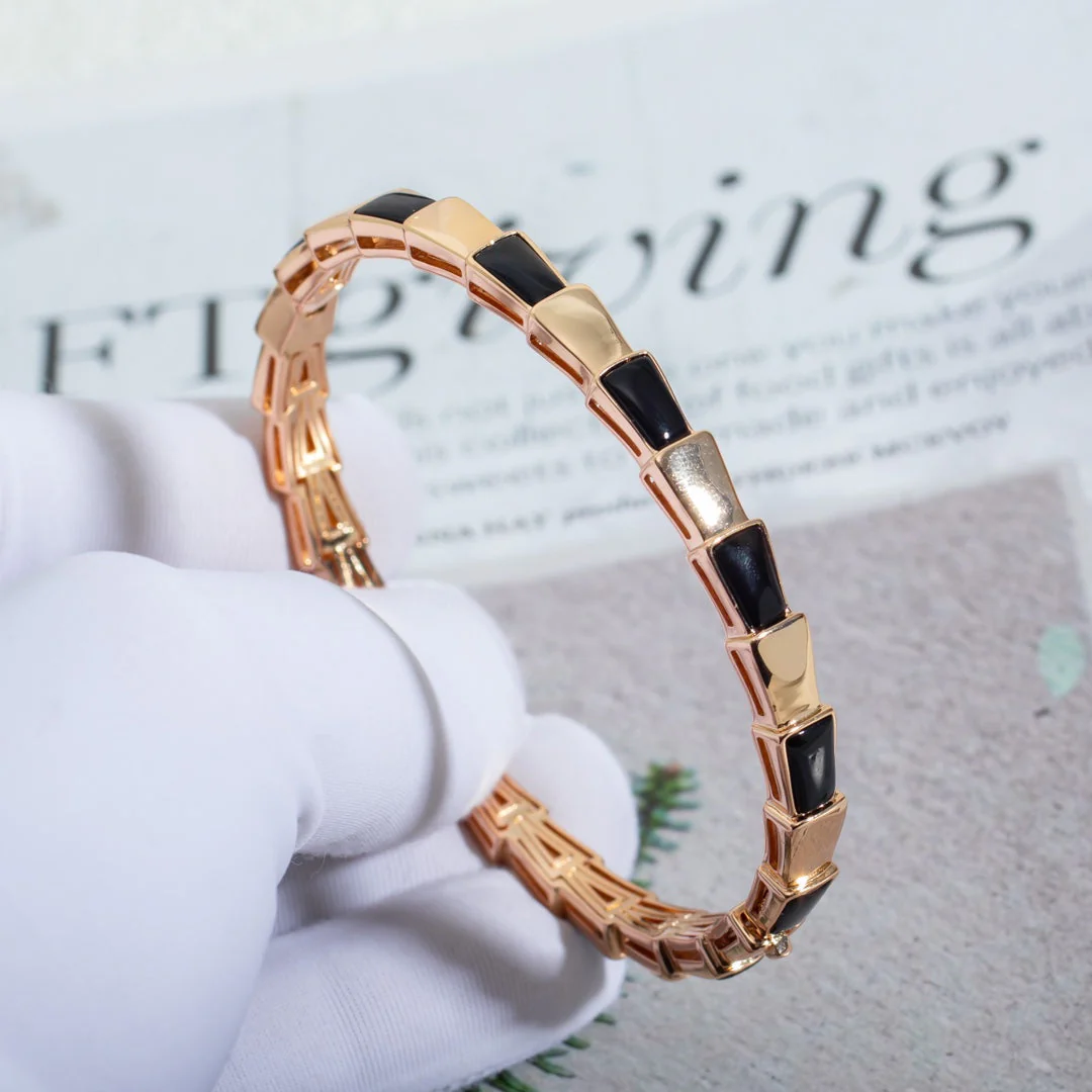 [BV]SERPENTI BRACELET PINK GOLD ONYX