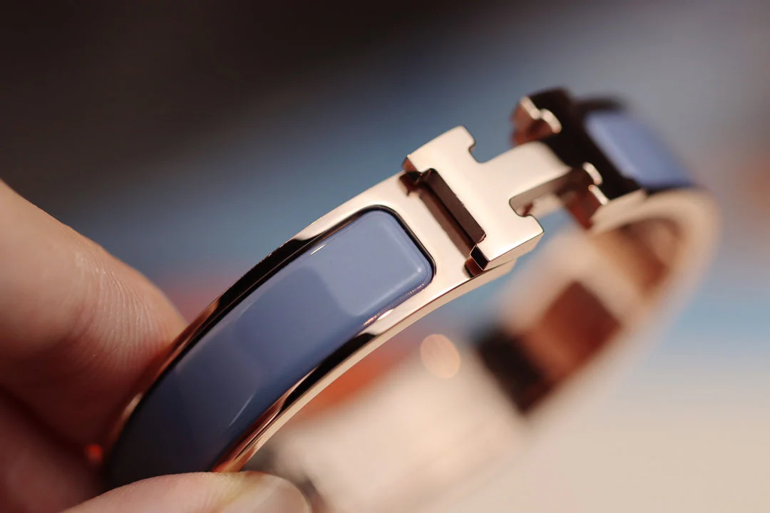 [Hmes]H BRACELET 12MM BLUE GRAY