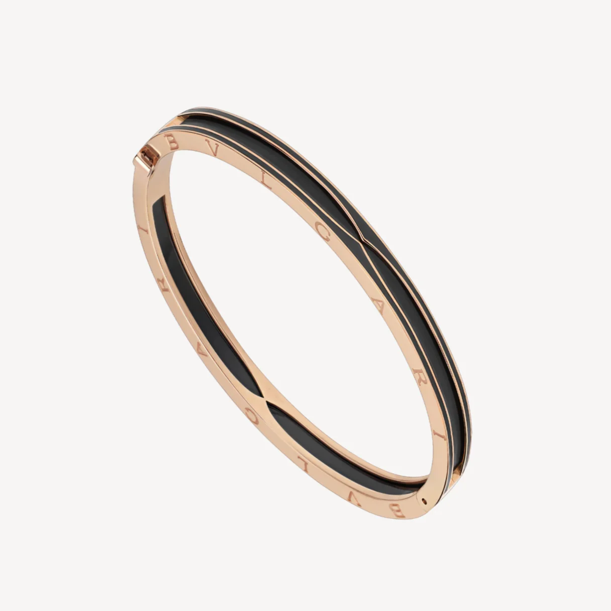 [BV]ZERO 1 PINK GOLD WITH MATTE BLACK CERAMIC BRACELET