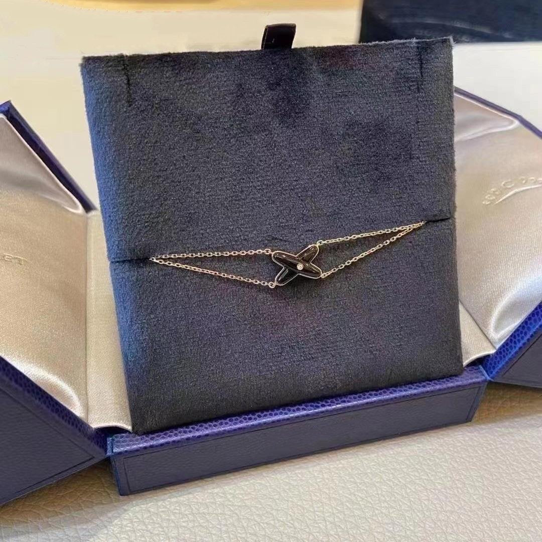 [CH]JEUX BRACELET ONYX PINK GOLD 1 DIAMOND