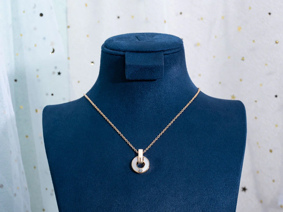 [BV]GARI NECKLACE PINK GOLD MOP