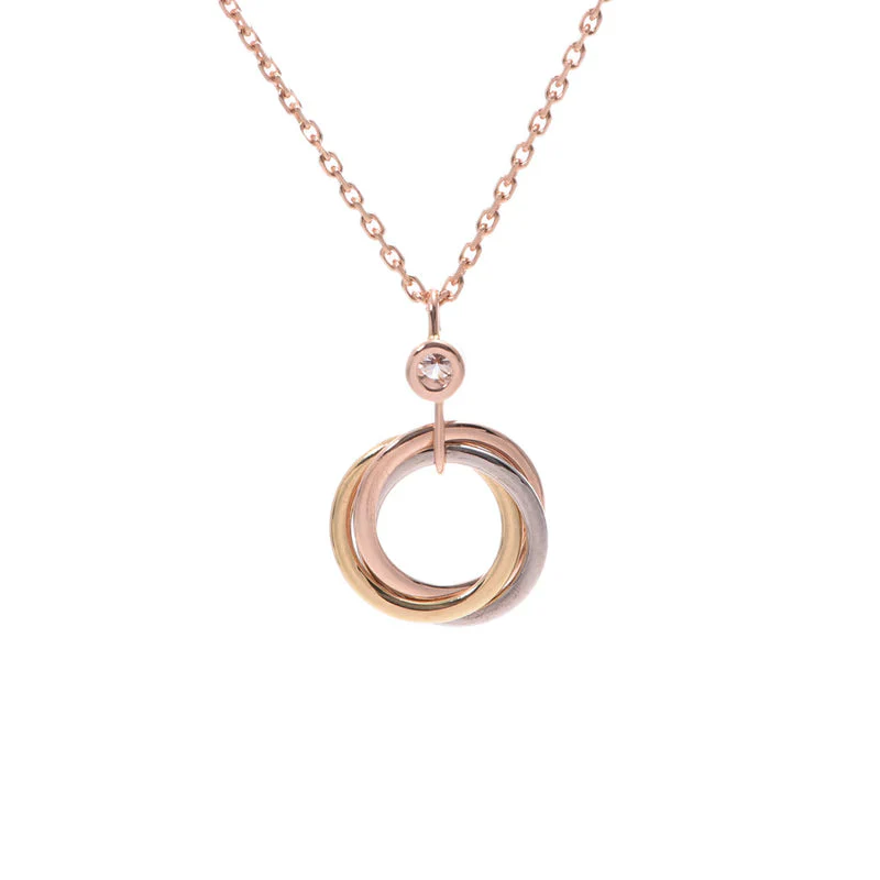 [CT]TRINITY SILVER GOLD PINK GOLD NECKLACE