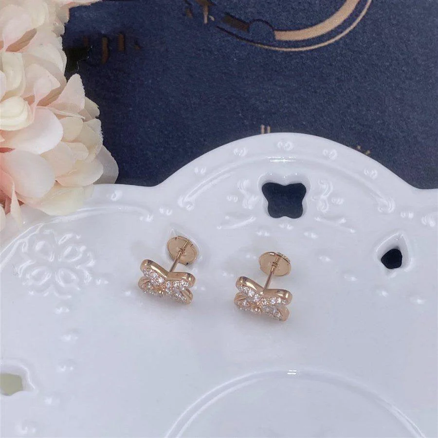[CH]JEUX DE PINK GOLD DIAMOND EARRINGS