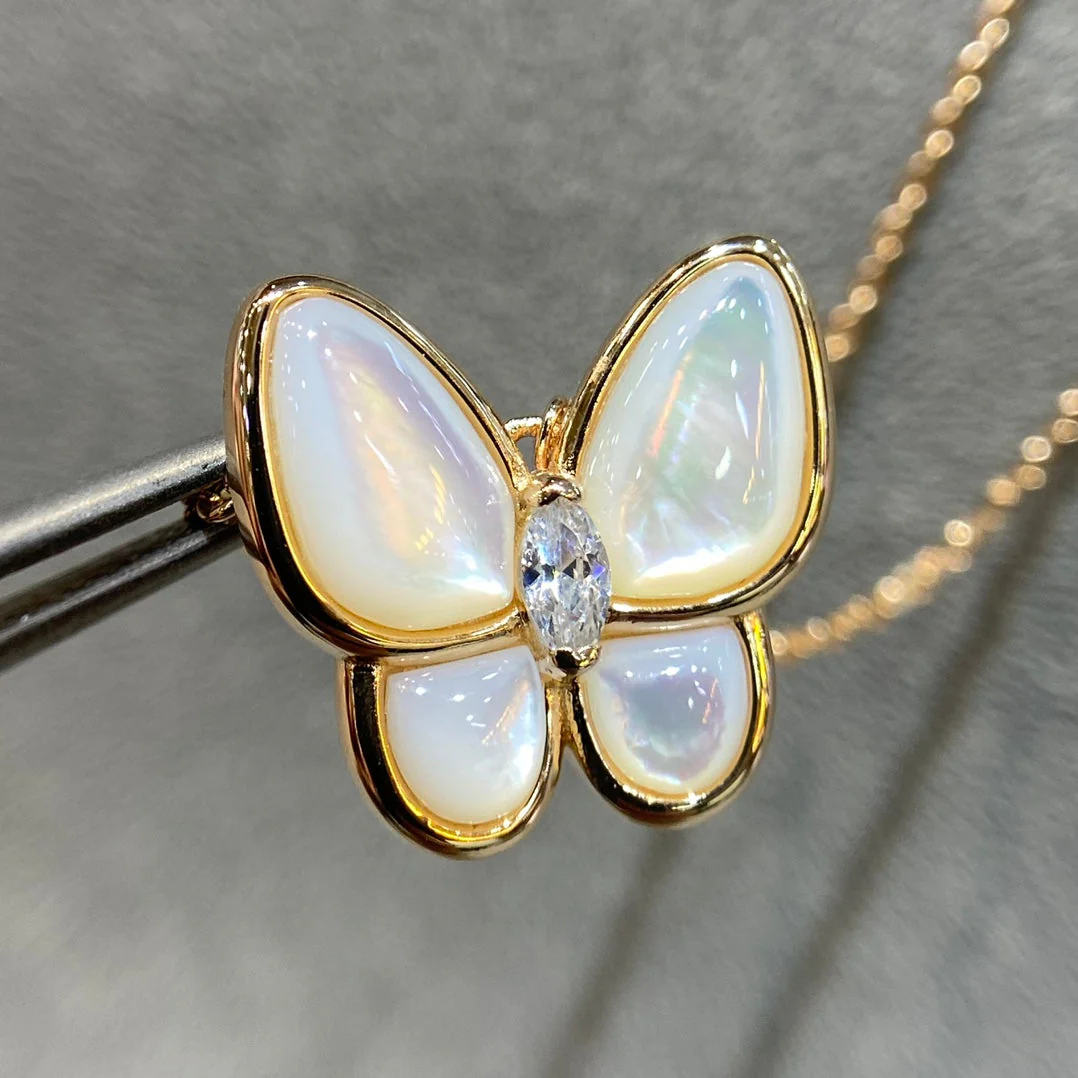 [VA]BUTTERFLY MOP DIAMOND NECKLACE