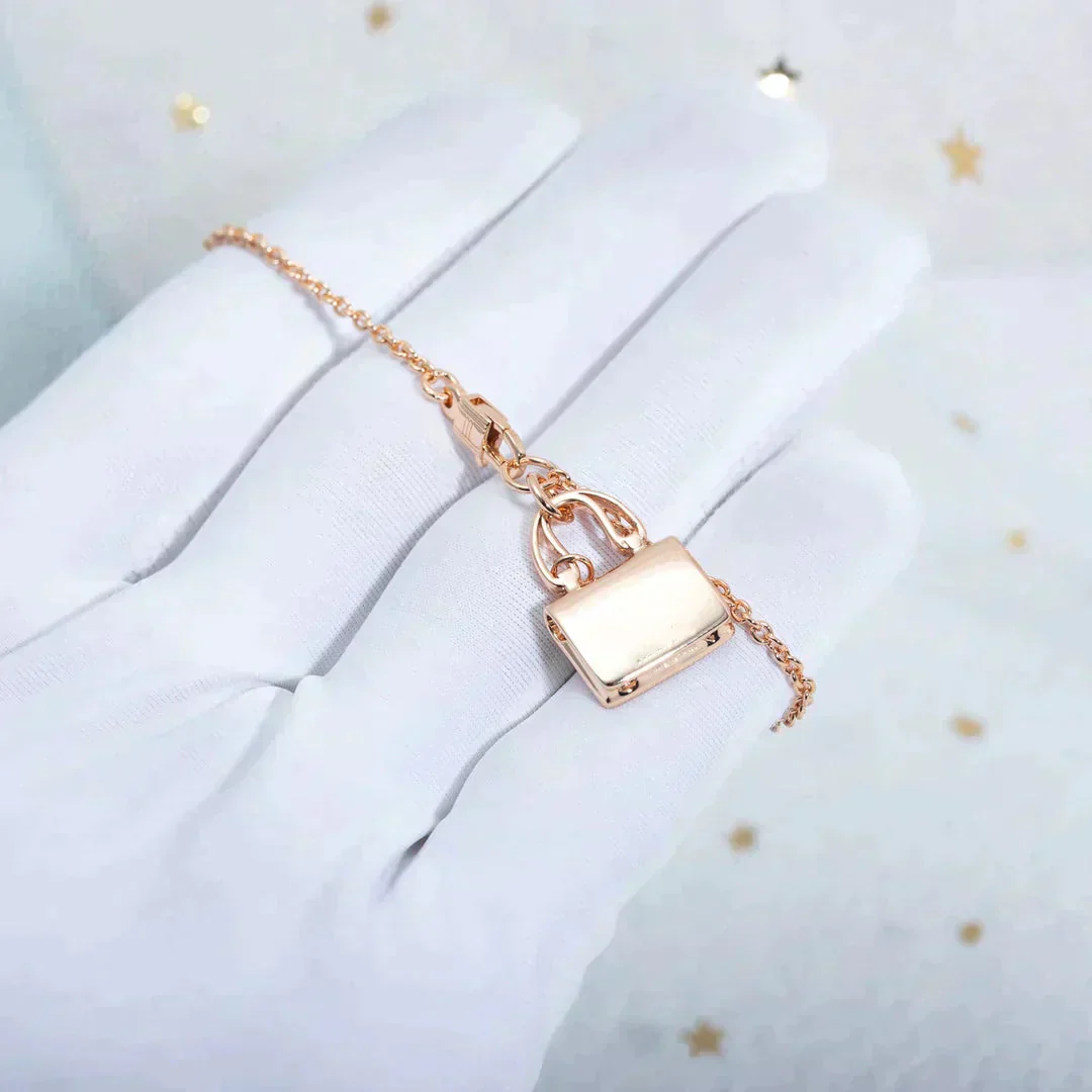 [Hmes]AMULETTE PEDANT ROSE GOLD NECKLACE