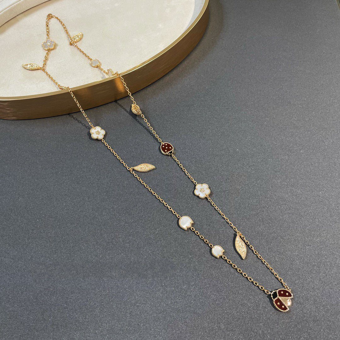 [VA]LUCKY SPRING 15 MOTIFS GOLD NECKLACE