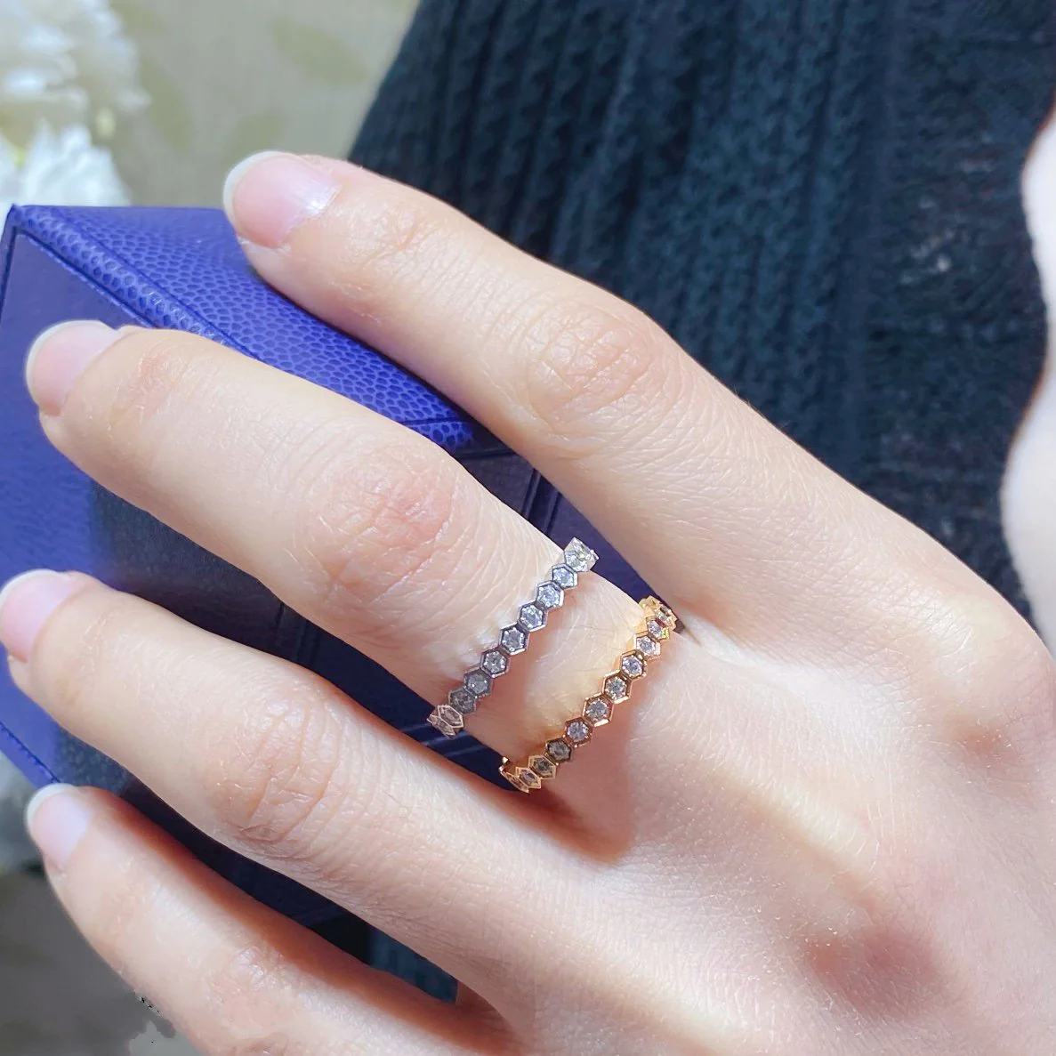 [CH]BEE LOVE DIAMOND PAVED SMALL RING