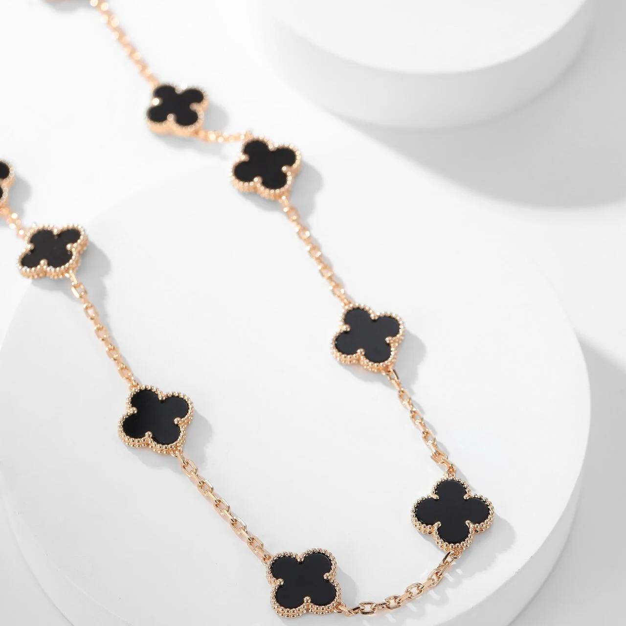 [VA]CLOVER 10 MOTIFS ONYX NECKLACE