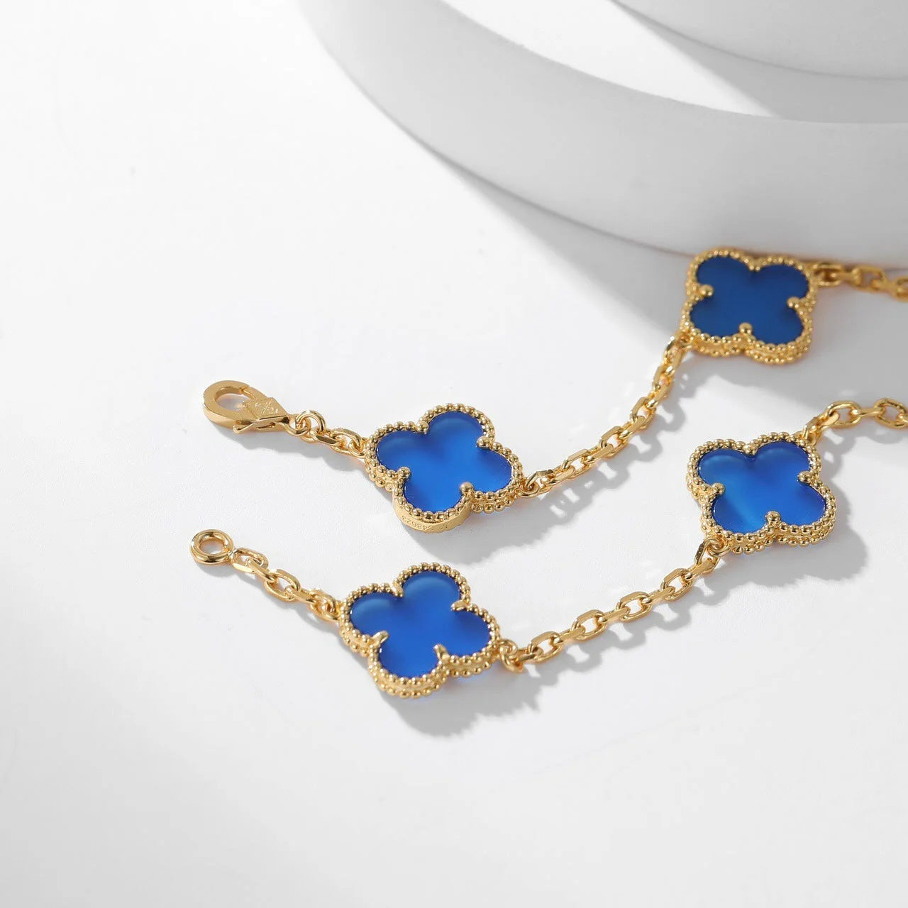 [VA]CLOVER 10 MOTIFS BLUE AGATE NECKLACE
