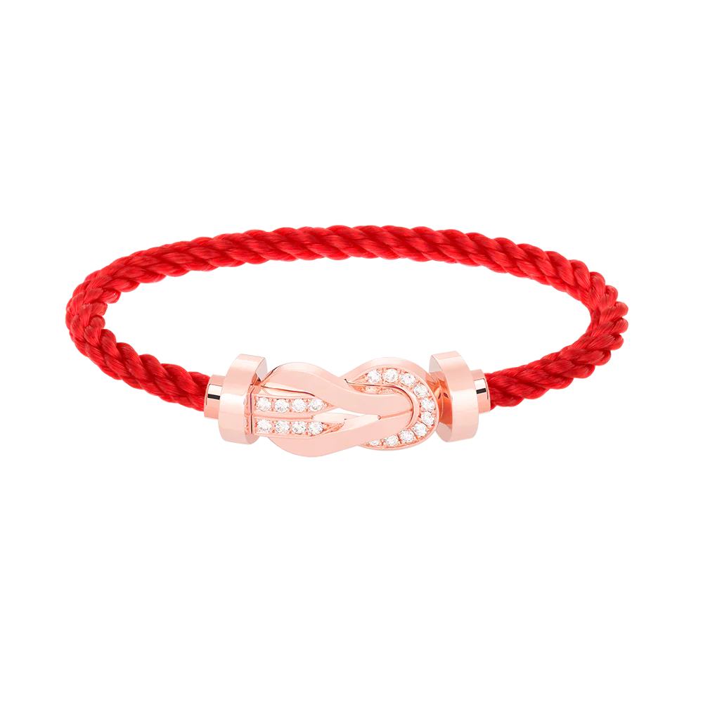 [FE]CHANCE LARGE 8 FIGURE BUCKLE HALF DIAMOND BRACELET ROSE GOLD