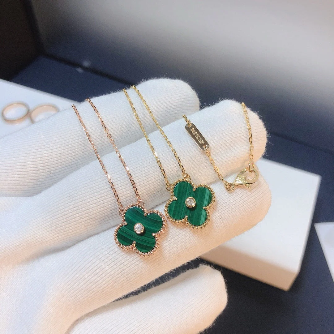 [VA]CLOVER 15MM DIAMOND TURQUOISE NECKLACE