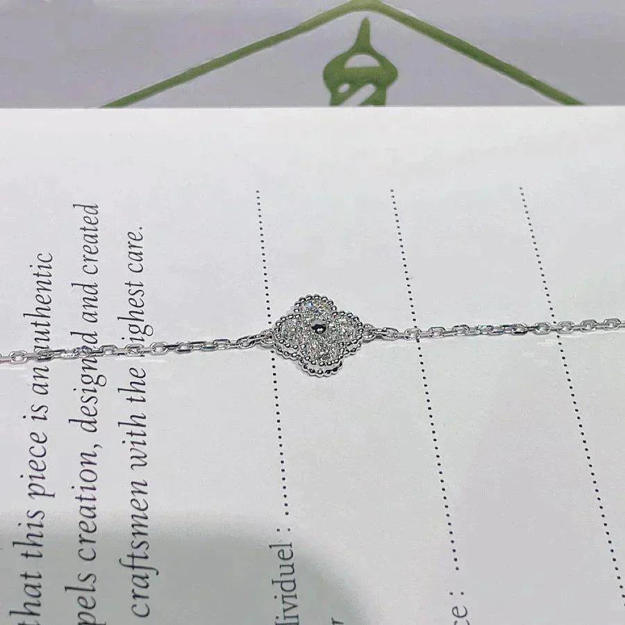[VA]CLOVER  SINGLE FLOWER BRACELET SILVER