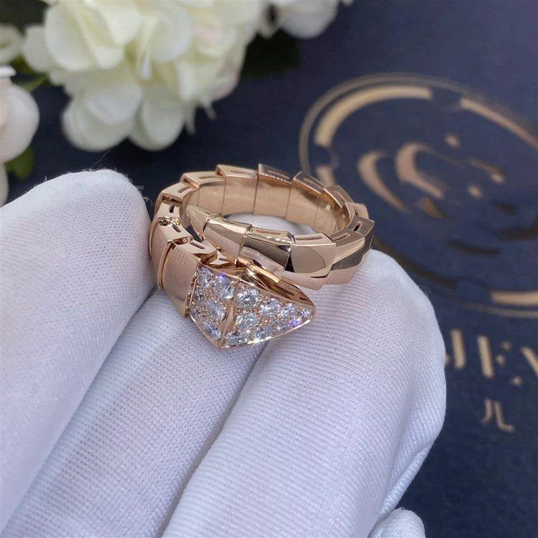 [BV]SERPENTI RING PINK GOLD DIAMOND