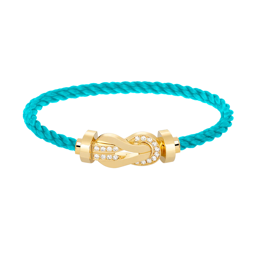 [FE]CHANCE LARGE 8 FIGURE BUCKLE HALF DIAMOND BRACELET GOLD