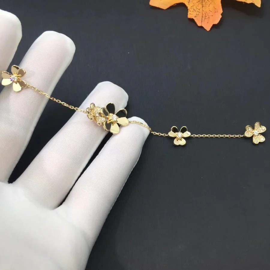 [VA]FRIVOLE GOLD 5 FLOWERS BRACELET