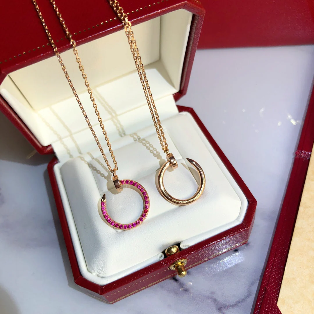 [CT]JUSTE NECKLACE GOLD RED DIAMONDS