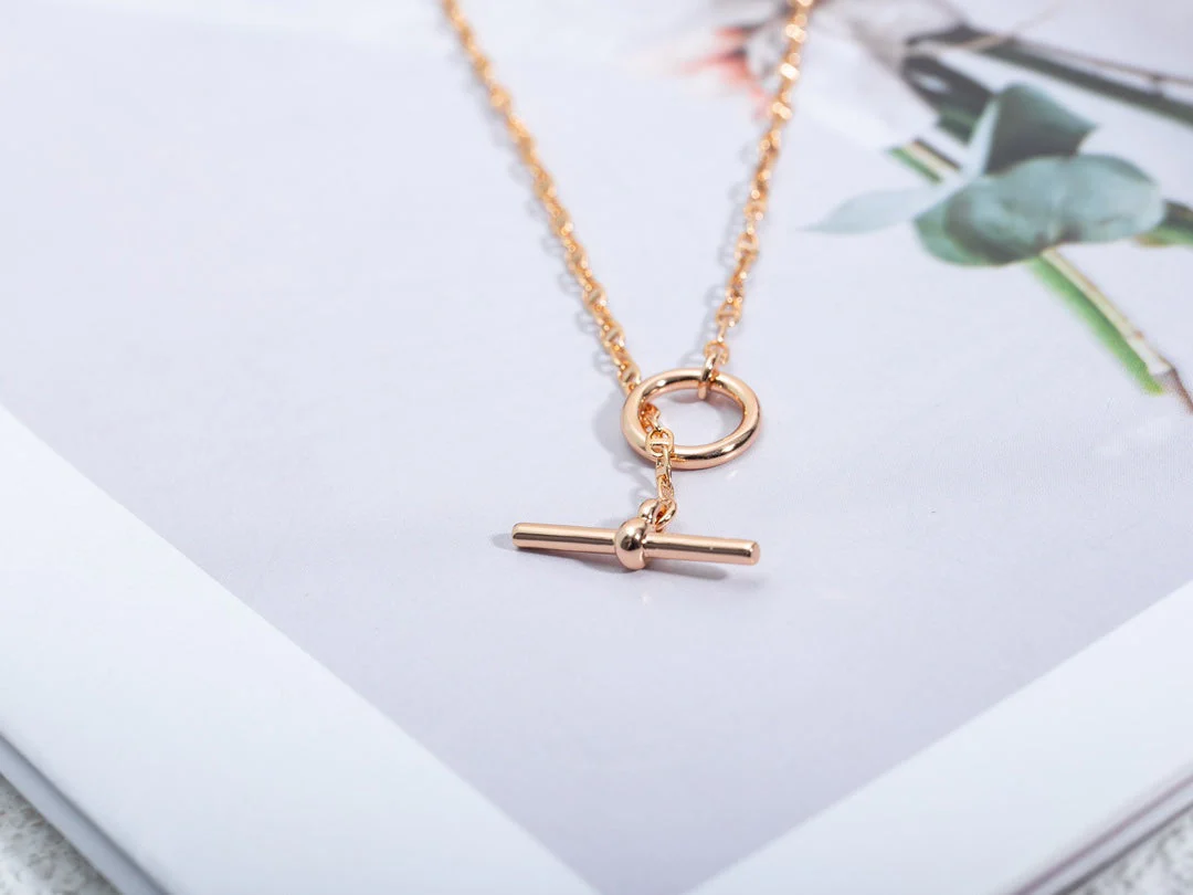 [Hmes]ECHAPPEE NECKLACE PINK GOLD