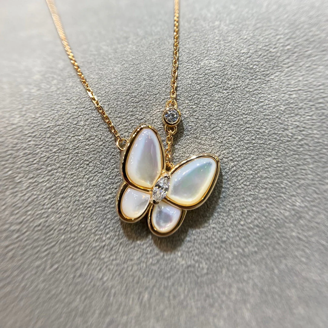 [VA]BUTTERFLY MOP DIAMOND NECKLACE