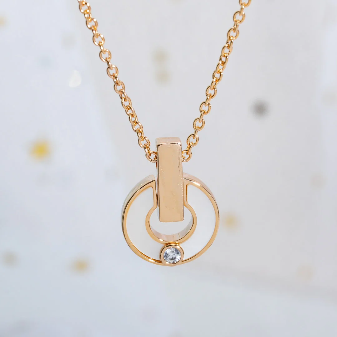 [BV]GARI NECKLACE PINK GOLD MOP