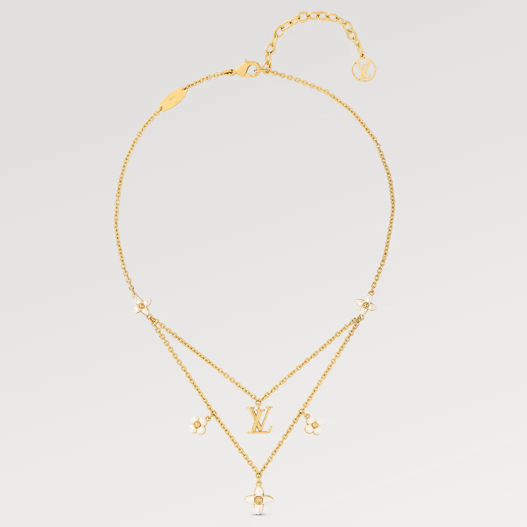 [BV]FLOWERGRAM GOLD MOP DOUBLE ROW NECKLACE
