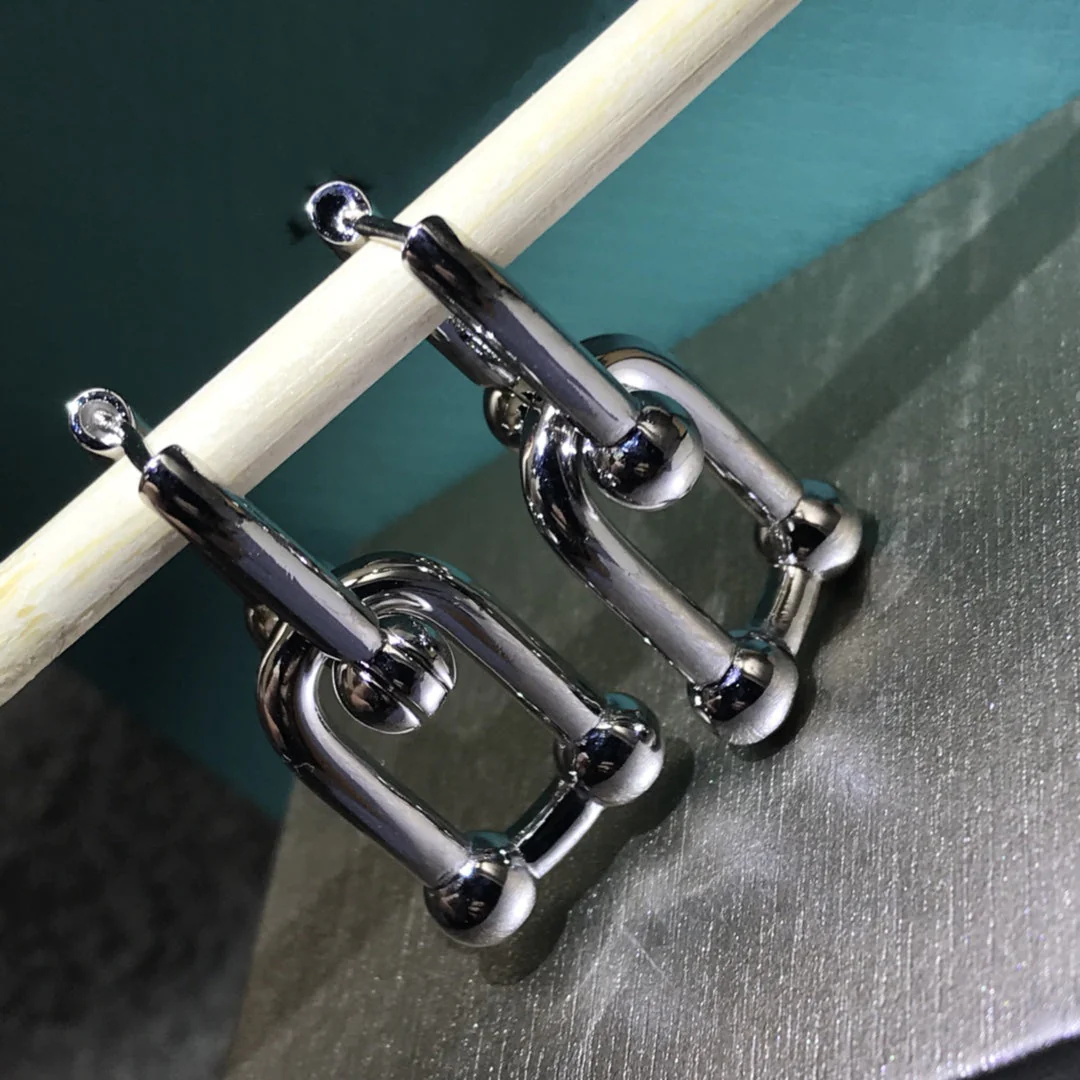 [TF]HARDWARE DROP EARRINGS DOUBLE LINK