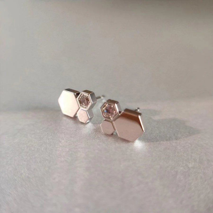 [CH]BEE LOVE SILVER DIAMOND EARRINGS