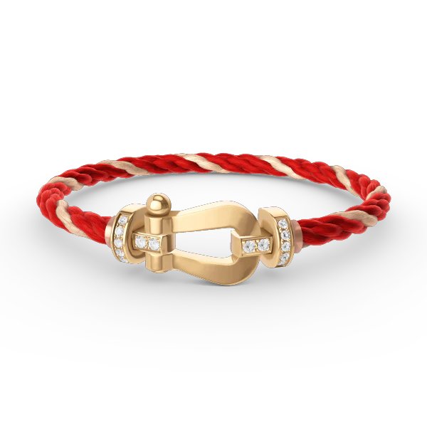 [FE]FORCE LARGE HORSESHOE HALF DIAMOND BRACELET GOLD