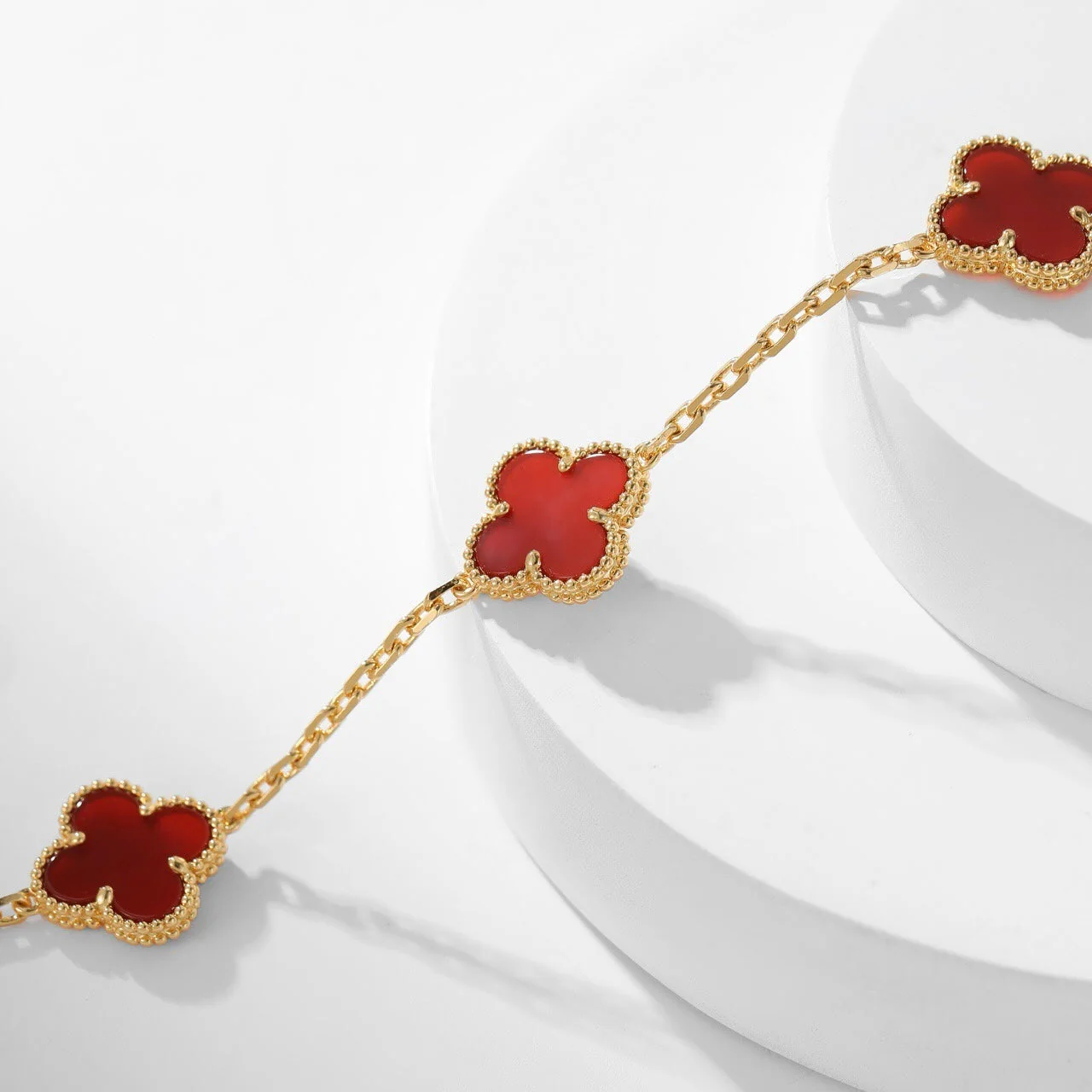 [VA]CLOVER 10 MOTIFS CARNELIAN NECKLACE
