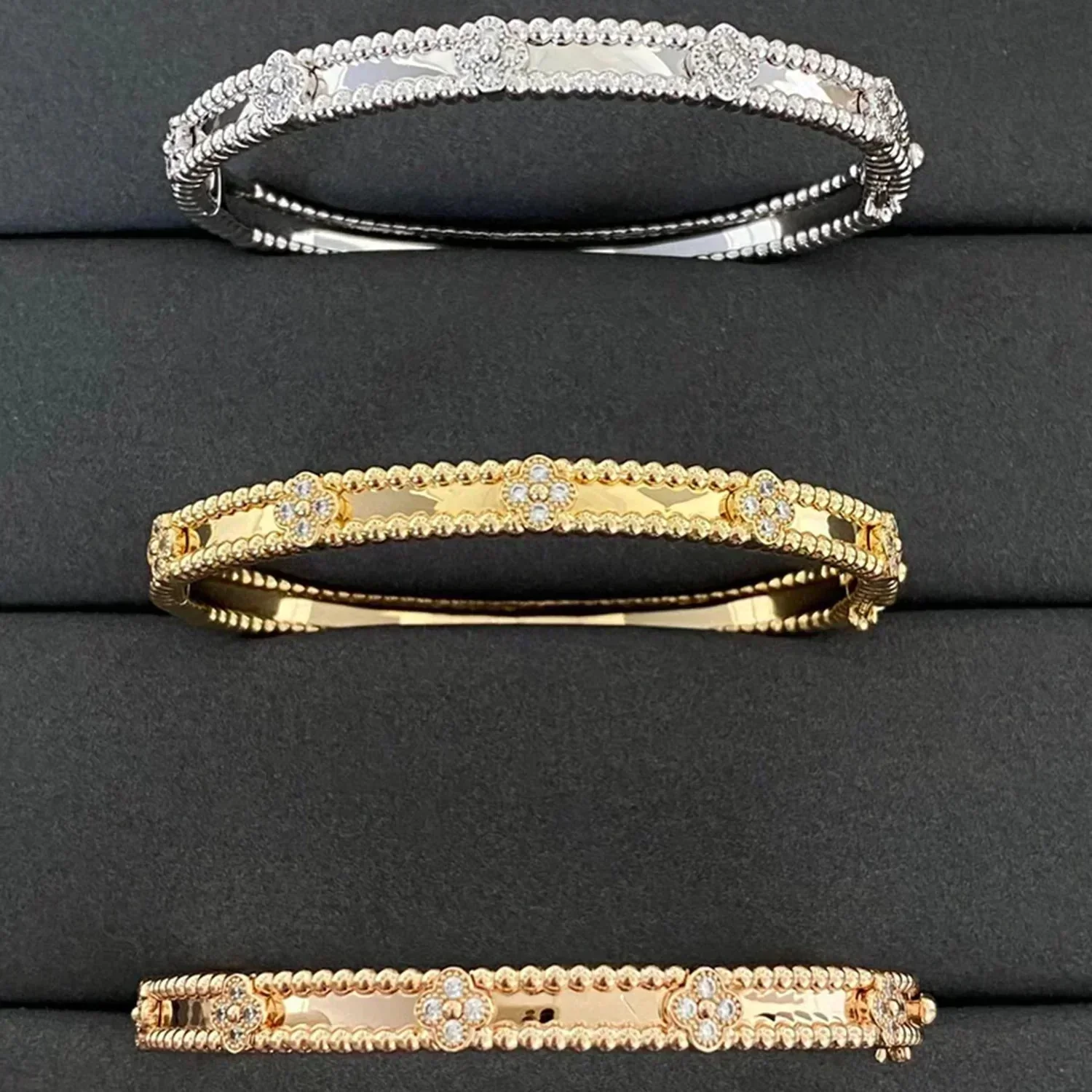 [VA]CLOVER BRACELET 4MM DIAMONDS