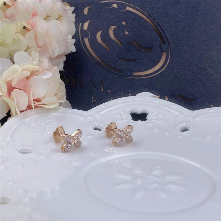 [CH]JEUX DE PINK GOLD DIAMOND EARRINGS