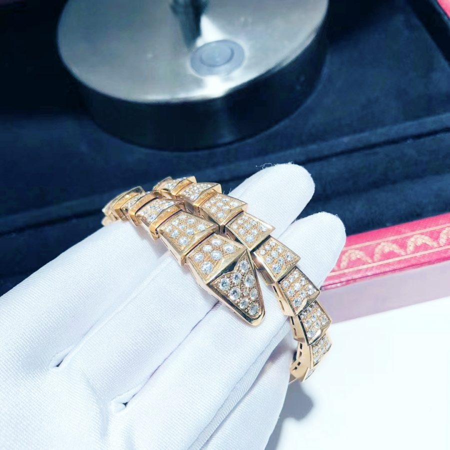 [BV]SERPENTI BRACELET 8MM PINK GOLD DIAMOND