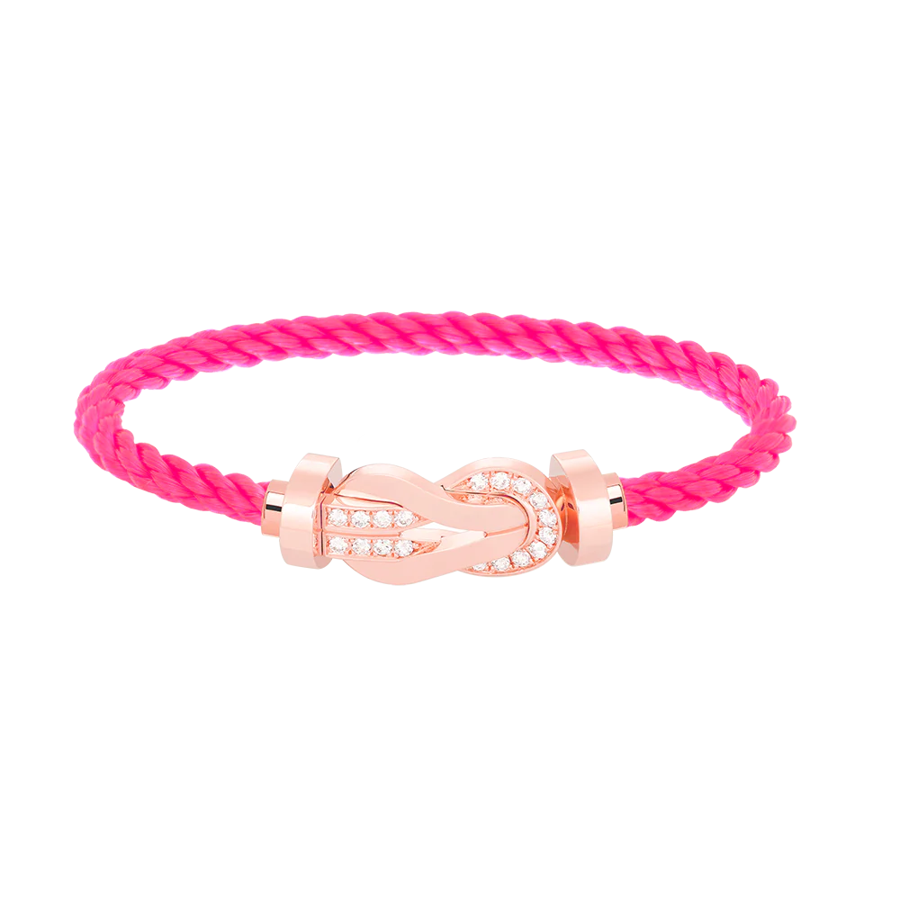 [FE]CHANCE LARGE 8 FIGURE BUCKLE HALF DIAMOND BRACELET ROSE GOLD