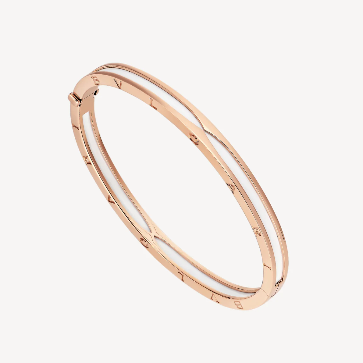 [BV]ZERO 1 PINK GOLD WITH WHITE CERAMIC BRACELET