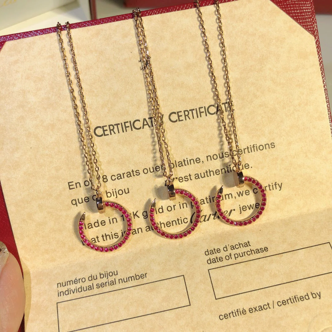 [CT]JUSTE NECKLACE GOLD RED DIAMONDS