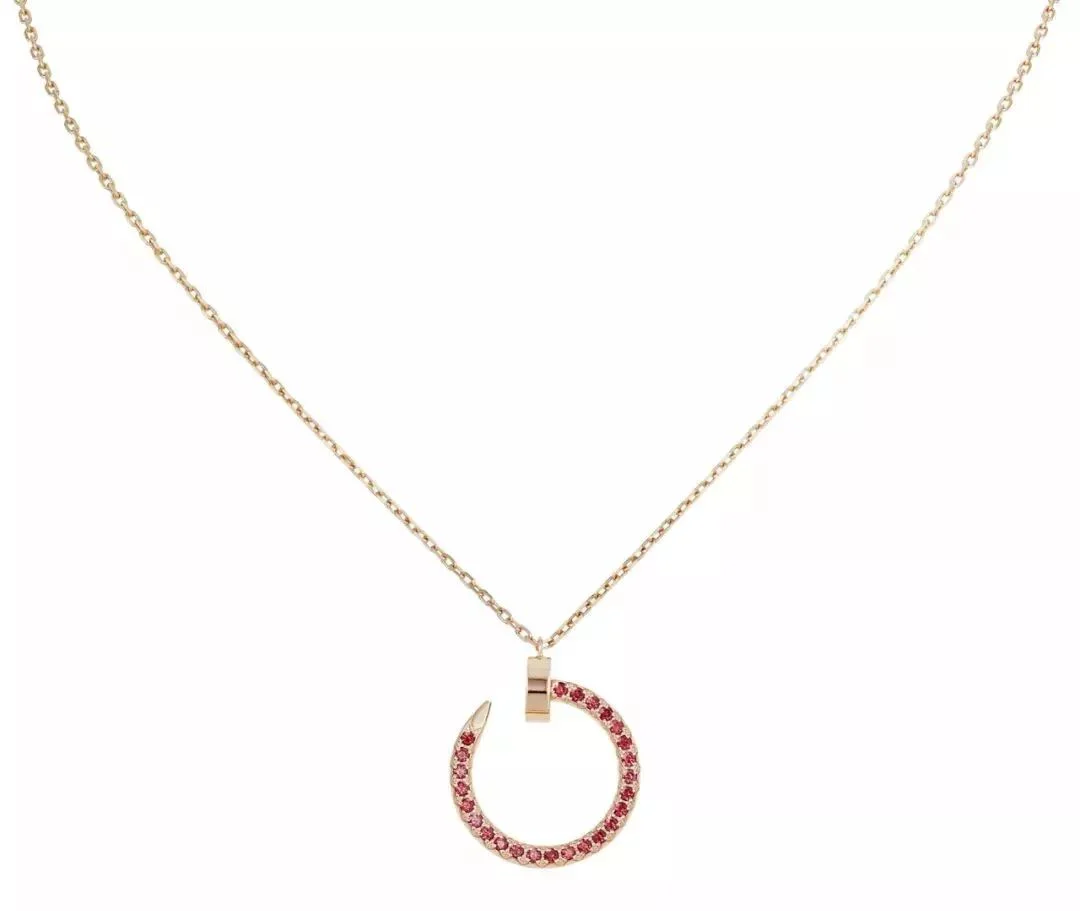 [CT]JUSTE NECKLACE GOLD RED DIAMONDS