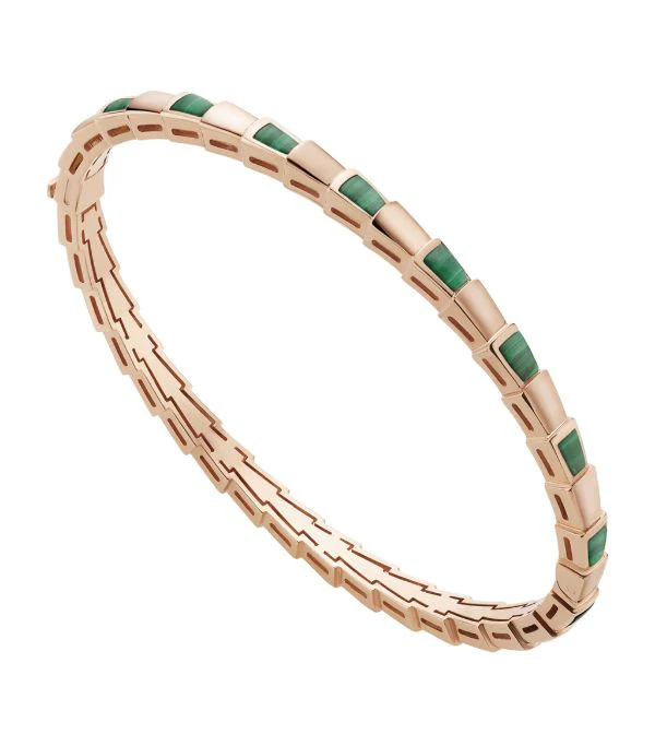 [BV]SERPENTI BRACELET PINK GOLD MALACHITE