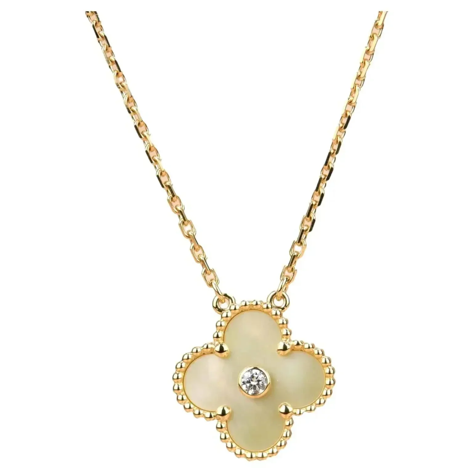 [VA]CLOVER 15MM DIAMOND GOLD MOTHER OF PEARL NECKLACE