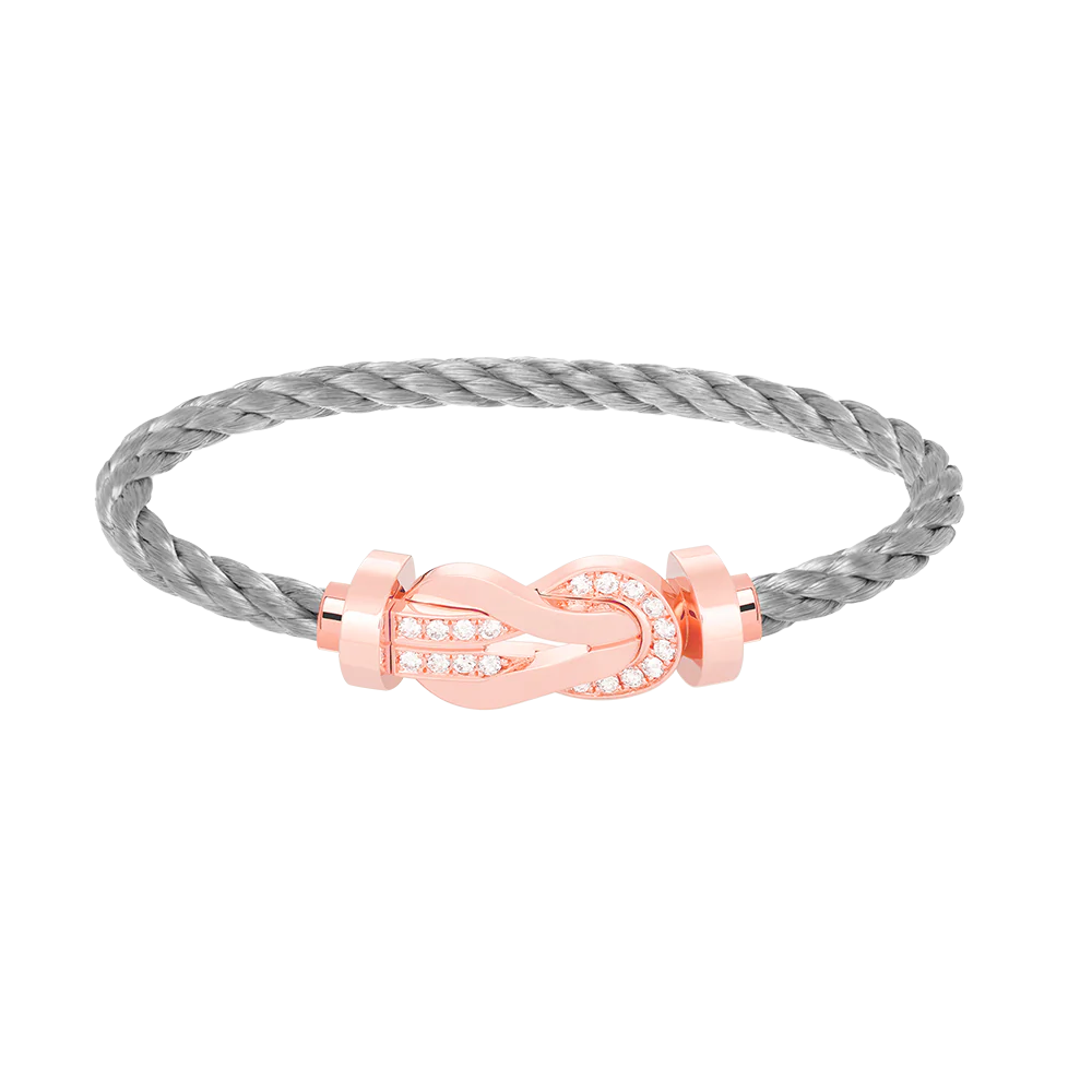 [FE]CHANCE LARGE 8 FIGURE BUCKLE HALF DIAMOND BRACELET ROSE GOLD