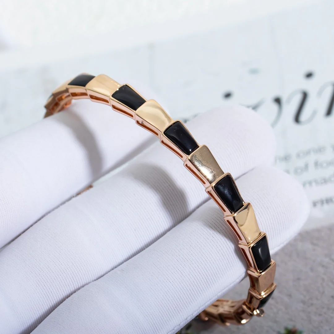 [BV]SERPENTI BRACELET PINK GOLD ONYX